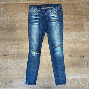 Bebe Distressed Skinny Jean | Blue | 29
